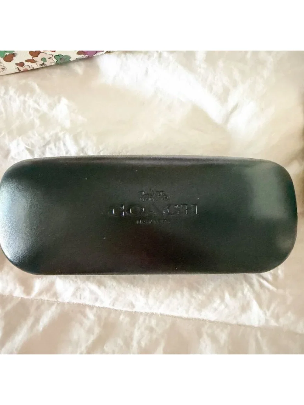 NWOT Coach Black Hard Eyeglass Sunglasses Case w/ Floral Gift Box